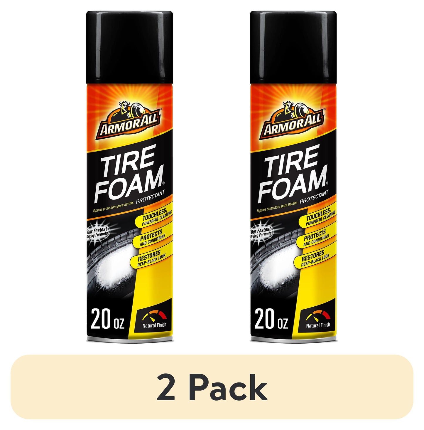 (2 Pack)  Tire Foam, Car Cleaning Foam, Wheel and Tire Cleaner - 20 Oz