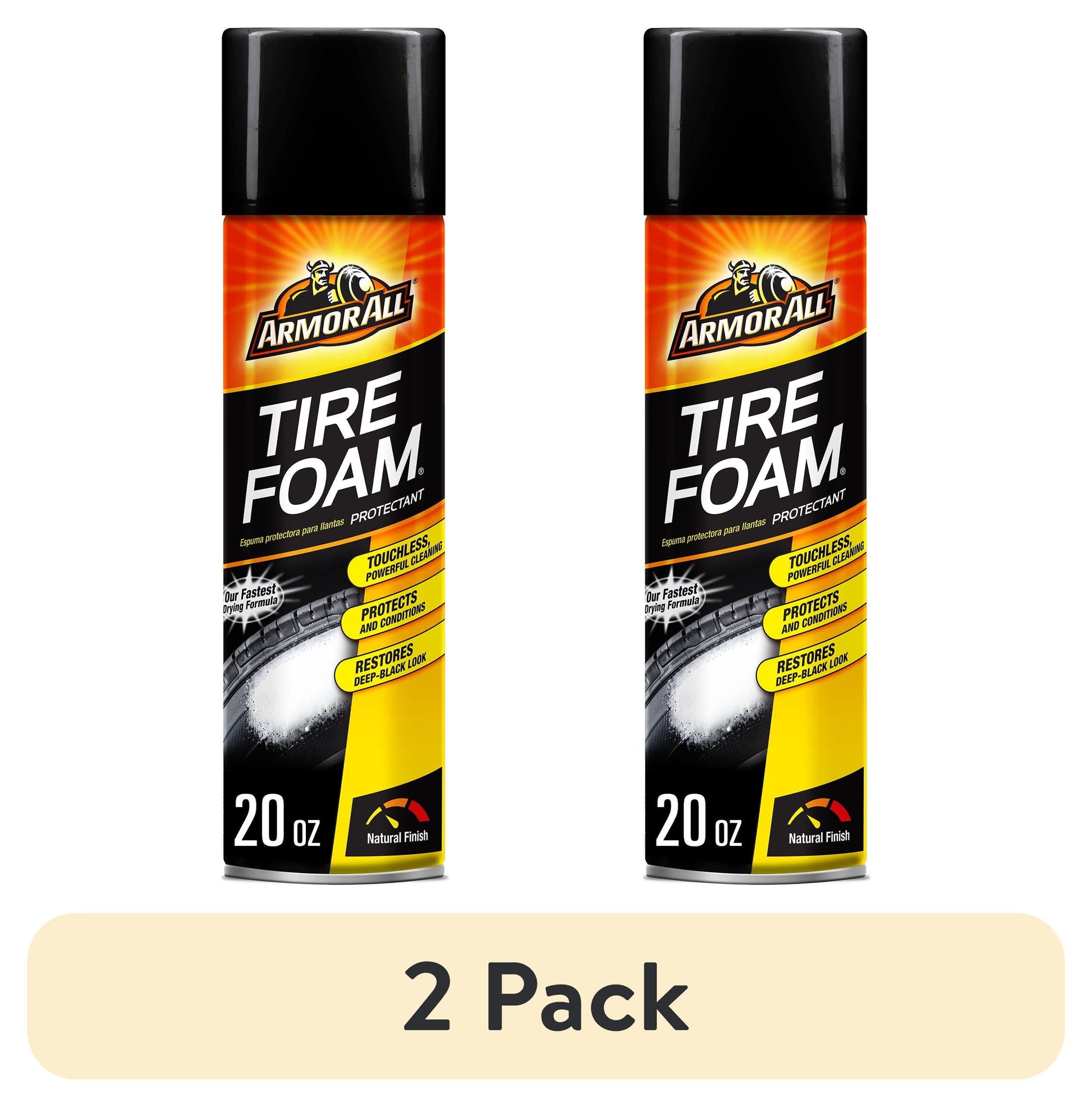 (2 Pack)  Tire Foam, Car Cleaning Foam, Wheel and Tire Cleaner - 20 Oz