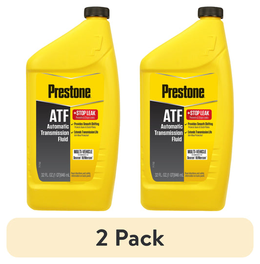 (2 Pack)  ATF + Stop Leak Automatic Transmission Fluid, 32 Oz (1 Quart)