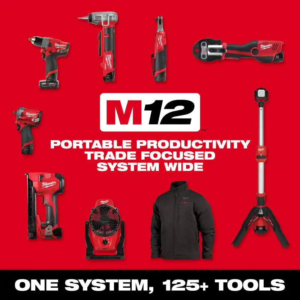 M12 FUEL SURGE 12V Lithium-Ion Brushless Cordless 1/4 In. Hex Impact Driver Compact Kit W/Two 2.0Ah Batteries, Bag