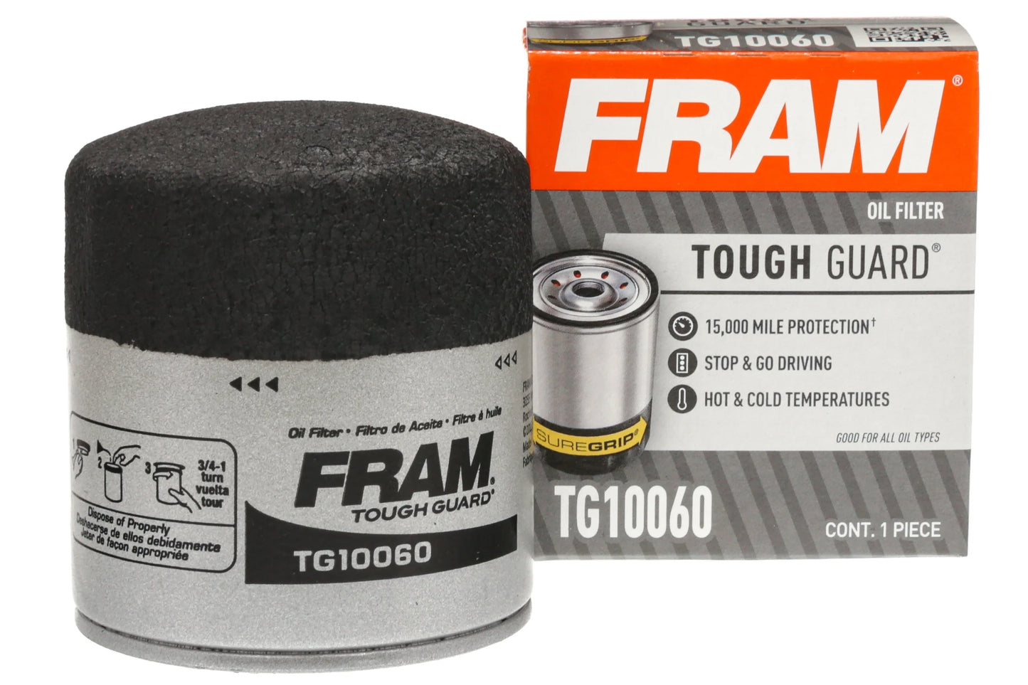 (3 Pack)  Tough Guard 15,000 Mile Oil Filter, TG10060, Replacement Oil Filter for Select Vehicles